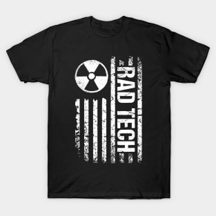 Patriotic Radiology, technologist's radiologic Xray tech, with the flag of USA T-Shirt